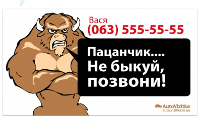 Автовизитка  не быкуй