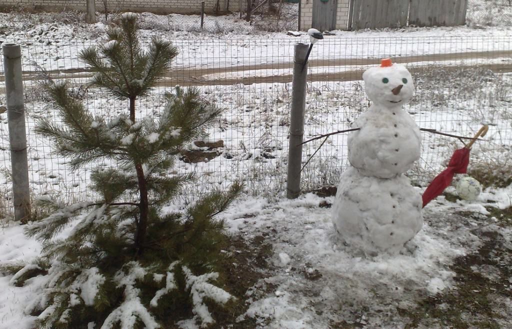 Скульптура снеговик от начинающего творца